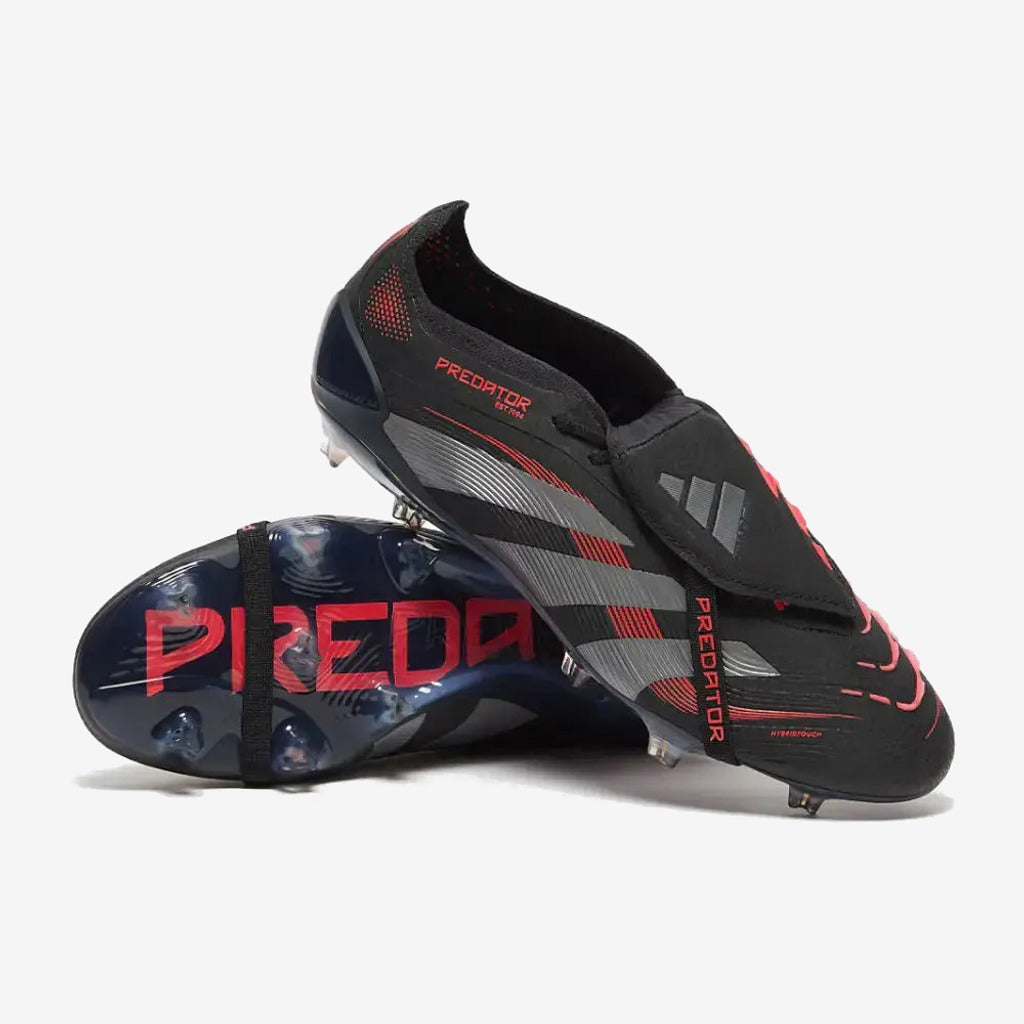 Adidas Predator 25 Elite Fold-over Tongue FG Stealth Victory - Noir/Gris/Lucid Red