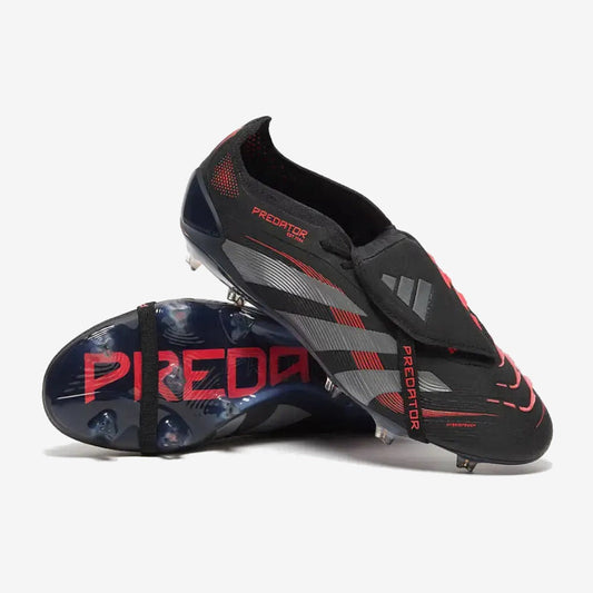 Adidas Predator 25 Elite Fold-over Tongue FG Stealth Victory - Noir/Gris/Lucid Red