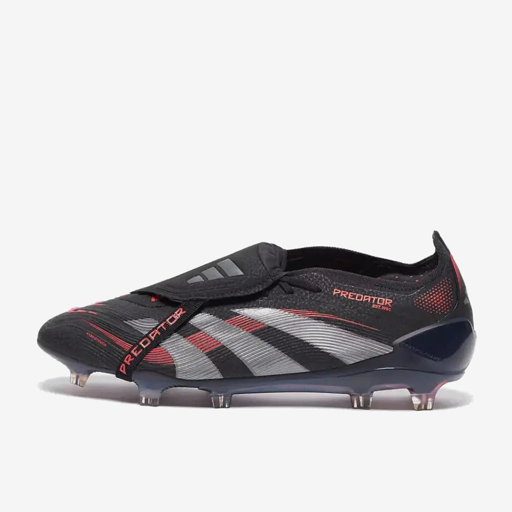 Adidas Predator 25 Elite Fold-over Tongue FG Stealth Victory - Noir/Gris/Lucid Red