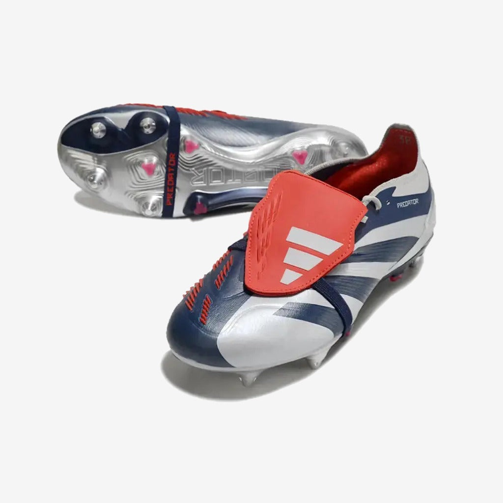 Adidas Predator Elite Fold-over Tongue SG Roteiro - Argenté/Bleu marine/Rouge ÉDITION LIMITÉE
