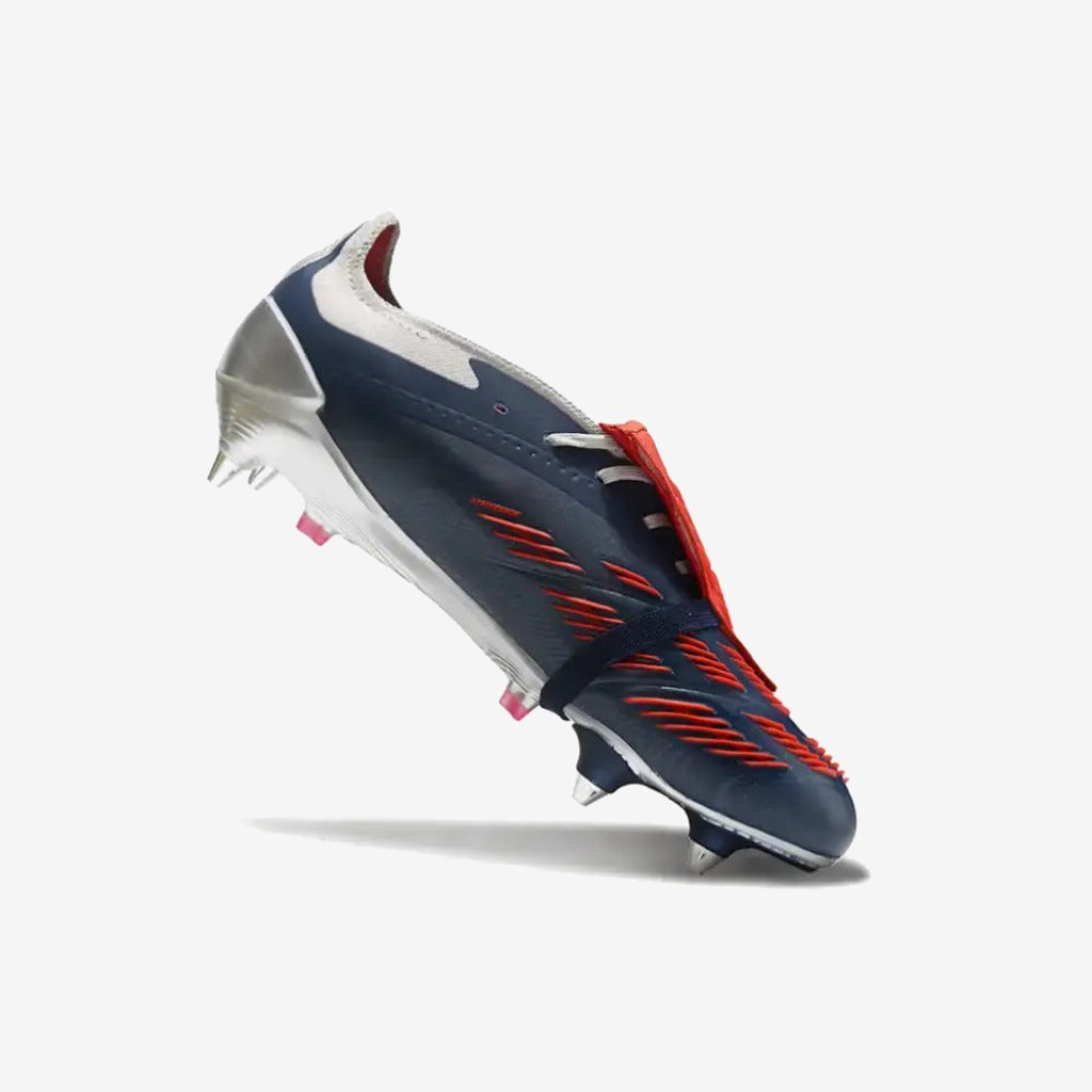 Adidas Predator Elite Fold-over Tongue SG Roteiro - Argenté/Bleu marine/Rouge ÉDITION LIMITÉE