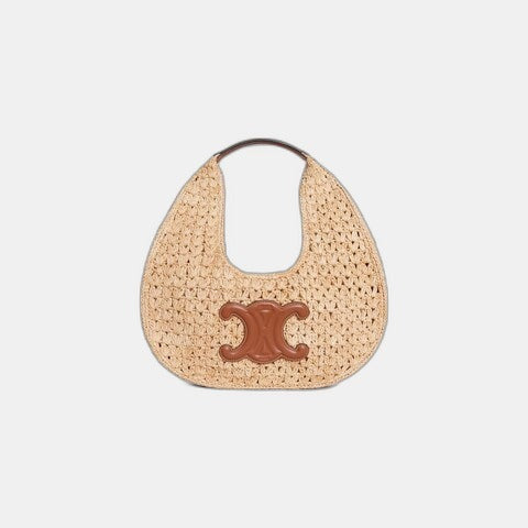 Céline - HOBO BAG IN Raffia and Calfskin