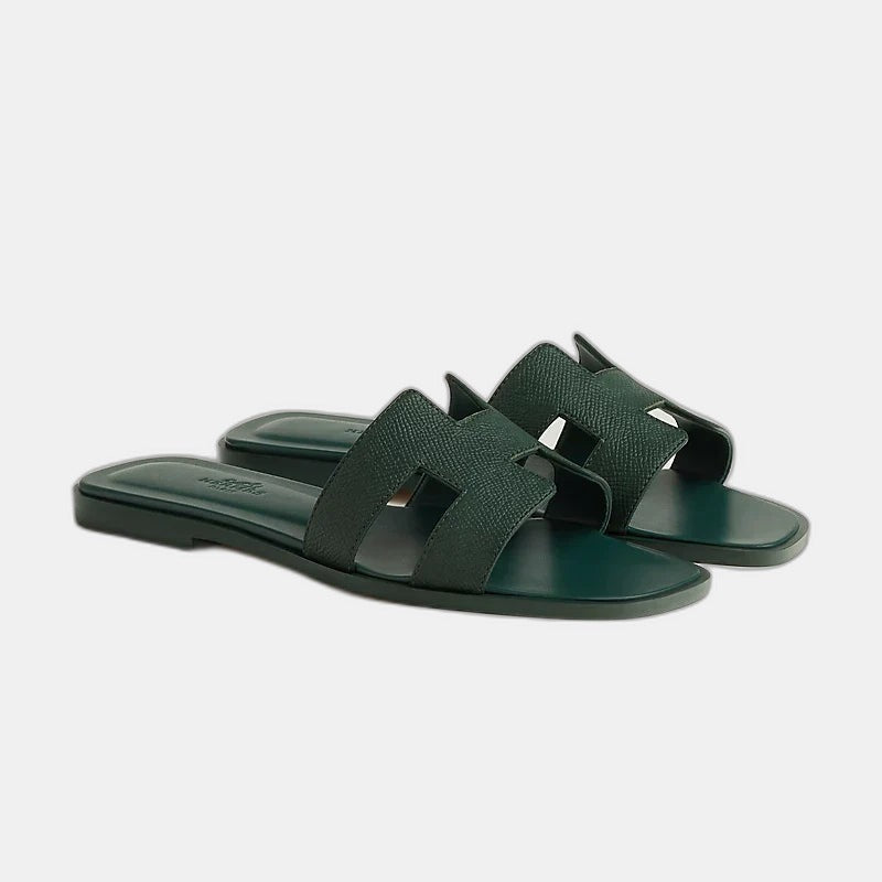 Hermes - Claquettes Vert Bouteille
