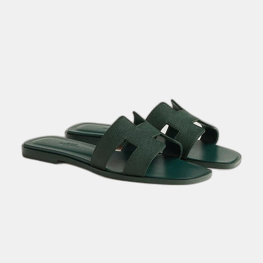Hermes - Claquettes Vert Bouteille