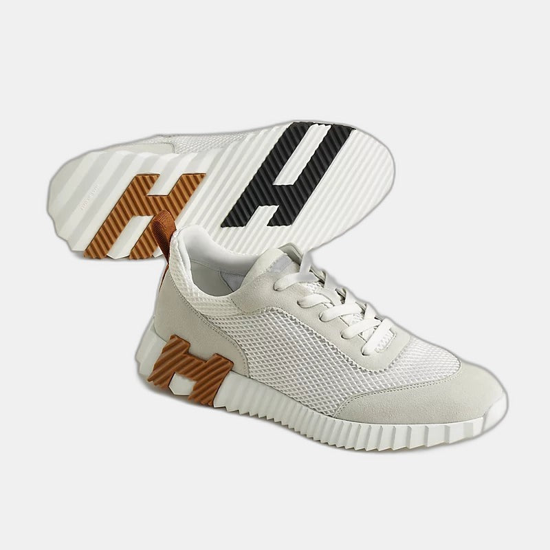 Hermès Bouncing blanc/maron/noir